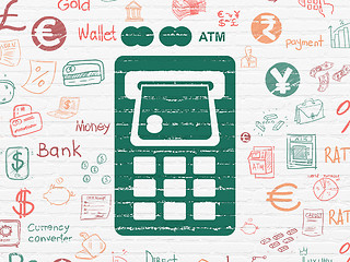 Image showing Money concept: ATM Machine on wall background