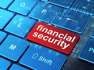 Image showing Privacy concept: Financial Security on computer keyboard background