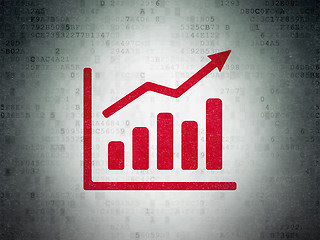 Image showing Business concept: Growth Graph on Digital Data Paper background