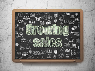 Image showing Business concept: Growing Sales on School board background