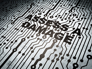 Image showing Insurance concept: circuit board with Assess A Damage