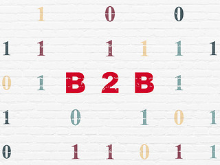 Image showing Business concept: B2b on wall background