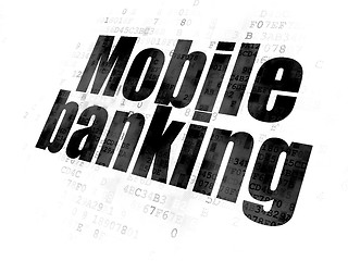 Image showing Money concept: Mobile Banking on Digital background