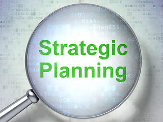 Image showing Business concept: Strategic Planning with optical glass