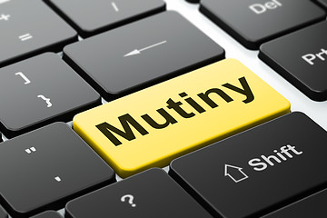 Image showing Politics concept: Mutiny on computer keyboard background