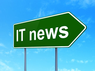 Image showing News concept: IT News on road sign background