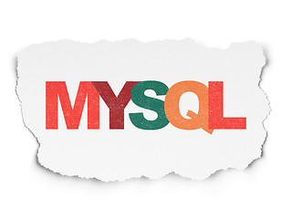 Image showing Database concept: MySQL on Torn Paper background