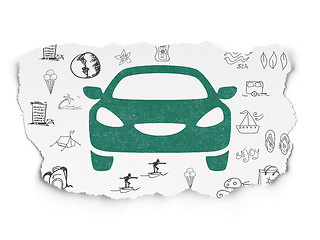 Image showing Travel concept: Car on Torn Paper background