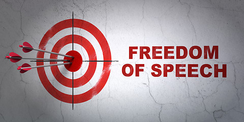 Image showing Politics concept: target and Freedom Of Speech on wall background