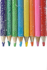 Image showing Colorful pencils close-up