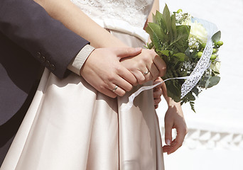 Image showing Bridal bouquet Hands