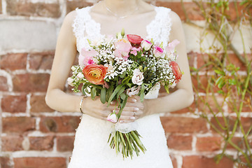 Image showing Bride with bridal bouquet