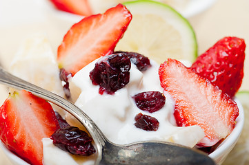 Image showing fruit and yogurt salad healthy breakfast