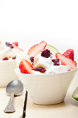 Image showing fruit and yogurt salad healthy breakfast