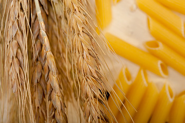 Image showing Italian pasta penne with wheat