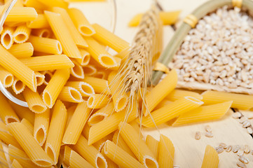 Image showing Italian pasta penne with wheat