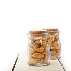 Image showing cashew nuts on a glass jar 