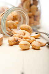 Image showing cashew nuts on a glass jar 