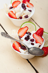 Image showing fruit and yogurt salad healthy breakfast