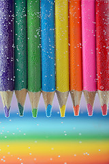 Image showing Colorful pencils close-up