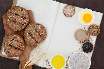 Image showing Seeded Brown Rolls and Ingredients