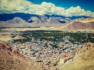 Image showing Aerial view of Leh. Ladakh, India