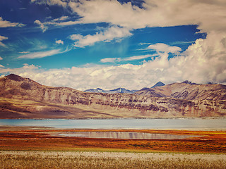 Image showing Salt lake Tso Kar in Himalayas. Ladakh, India