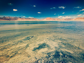 Image showing Salt lake Tso Kar in Himalayas. Ladakh, India