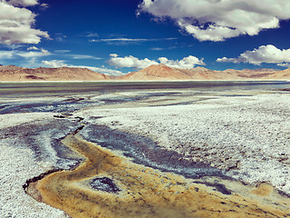 Image showing Salt lake Tso Kar in Himalayas. Ladakh, India