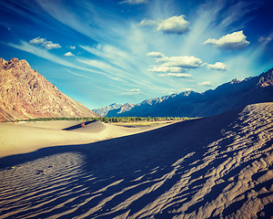 Image showing Sand dunes in mountains