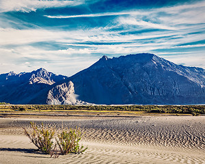 Image showing Sand dunes in mountains