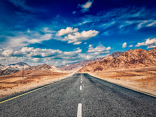 Image showing Road in Himalayas with mountains