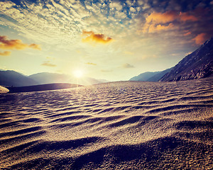 Image showing Sand dunes. Nubra valley, Ladakh, India