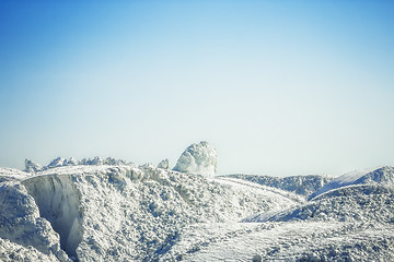 Image showing White gypsum mountain under the blue sky