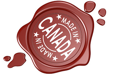 Image showing Made in Canada label seal isolated