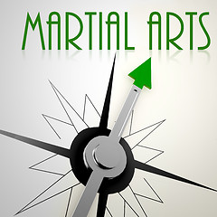 Image showing Martial Arts on green compass