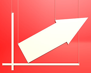 Image showing Blank chart hang on red background