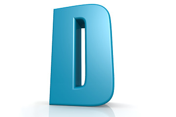 Image showing Isolated blue D alphabet with white background