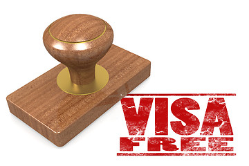 Image showing Visa free wooded seal stamp