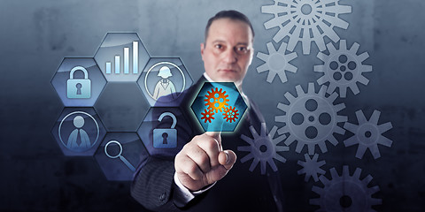 Image showing Process Manager Connects Gear Train And Work Flow