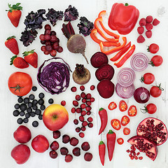 Image showing  Healthy Red and Purple Super Food 