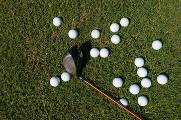 Image showing golf balls background