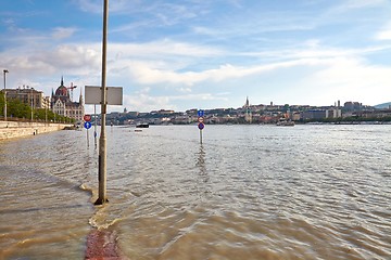 Image showing Flooded street in Budapest