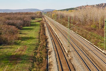 Image showing Railway tracks to the distance