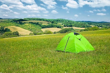 Image showing Tents on grass