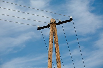 Image showing Electric line post