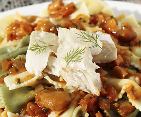 Image showing Pasta with fish