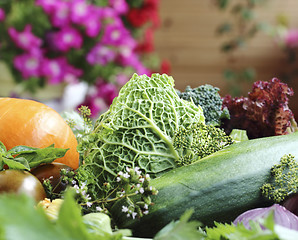 Image showing Ripe fresh vegetables close up