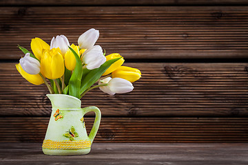 Image showing Fresh tulips from garden