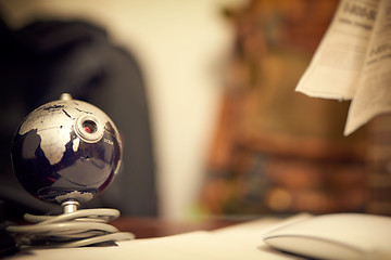 Image showing Web camera in a form of globe on table